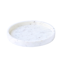 Plateau de service en marbre blanc moderne gravé à la main, 12x12x1,5 pouces, décoration de luxe pour la maison, fabriqué en Inde, polyvalent