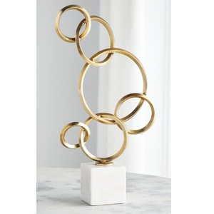 Nouvelle maison décorative luxe rond décor de table Sculpture en métal meilleure vente vaisselle moderne bureau à domicile Table bureau - Product Image 5