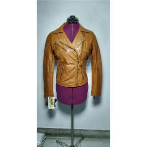 Chaqueta con cremallera de piel de oveja auténtica para mujer de alta calidad al por mayor para la temporada de otoño e invierno - Product Image 2