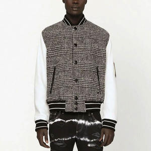 Haute qualité personnalisé toile collège Baseball Bomber veste col montant Chenille broderie avant pour hommes Varsity Letterman - Product Image 3