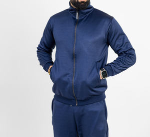 Conjunto Deportivo de Felpa con Cremallera para Hombre, Color Liso, Transpirable, Elegante, Estampado, 100% Algodón para Invierno, Ropa OEM Directo de Fábrica - Product Image 4