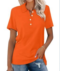 Polos de manga corta de buena calidad para mujer, camisetas informales con solapa para mujer, camisetas ajustadas a la moda con logotipo bordado para mujer - Product Image 4