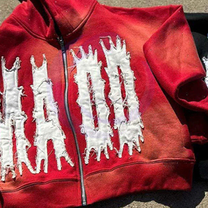 เสื้อมีฮู้ดแบบสวมหัวของผู้ชายเสื้อฮู้ดแบบสวมหัวผ้าซักกรดใส่สบาย - Product Image 5