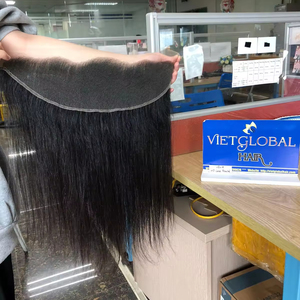 Raw HD Frontal encaje virgen cutícula alineada sedoso onda recta camboyano Remy extensiones de cabello máquina doble trama cabello humano - Product Image 1