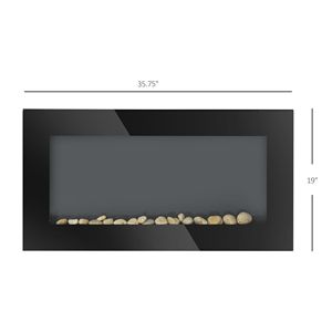 Modern <b>Wall</b>-<b>Mounted</b> Electric Fireplace Heater with LED Display & Remote Control for Home Hotel & RV Use Brand New - Product Image 5