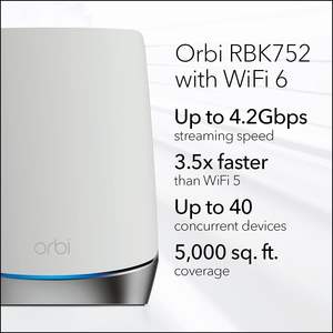 Nuevo Sistema WiFi 6 Tri-Banda Mesh para Todo el Hogar NET+G E A R Or+bi (RBK752) – Router con 1 Extensor Satelital - Product Image 4