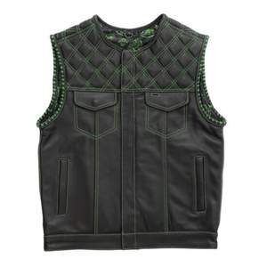 Chaleco de estilo informal de cuero genuino con cuello en V 2025 nueva llegada de los hombres ropa exterior transpirable para Chaleco de cuero de invierno - Product Image 1
