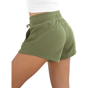 Pantalones cortos transpirables de lino para mujer, Shorts informales de entrenamiento para gimnasio, con patrón personalizado, para verano, venta al por mayor - Product Image 5