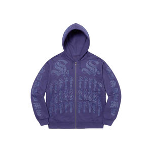 Haute qualité hommes Denim larmes à capuche 100% coton éponge surdimensionné pull à capuche hiver hommes strass à capuche avec OEM entretenu - Product Image 1