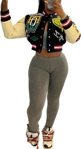 Chaqueta informal de invierno de alta calidad para mujer, abrigo corto, ropa deportiva para gimnasio activo, chaqueta de béisbol informal para mujer - Product Image 4