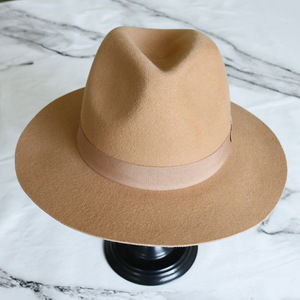 Unisex <b>Navy</b> Wool Fedora <b>Hat</b> Striped Wide Brim Adult 56-58CM Four Seasons Beach Model HN-3057 - Product Image 4