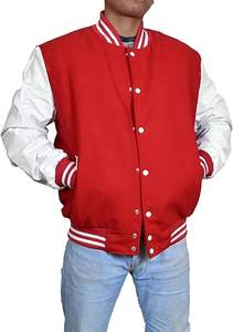 Chaquetas universitarias atractivas para hombre, última chaqueta de béisbol de estilo largo personalizada OEM, soporte frontal de lona de cuero de invierno Plus - Product Image 5