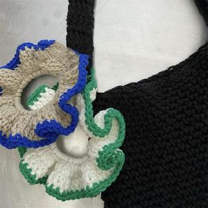 Hot Selling Handmade Crochet Colorful Ruffled Elastic Scrunchies Wholesale Birthday Gifts for Women Made of Polyester Acryl - Product Image 3
