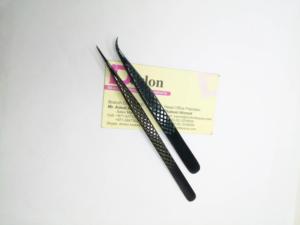 Diamant Grip Noir Plasma Cils Pince À Cils Durable Haute Qualité En Acier Inoxydable C Courbé Pointu Professionnel Pince À Cils - Product Image 4