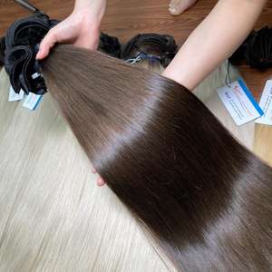 ¡PRECIO AL POR MAYOR! Extensiones de cabello humano tejido a mano textura natural Lisa lista para enviar cabello vietnamita - Product Image 1