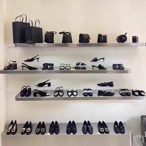 Edelstahl-Einteiler-Trennwand Kaffee-Eckregal Wandmontiertes Regal Quadratisches Display Mehrschichtig Modern Langlebig - Product Image 4