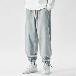 Jeans Holgados Personalizados de Alta Calidad para Hombre, Cintura Media, Estilo Recto, Lavado Claro, Ligeros y Transpirables - Product Image 3