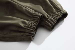 Pantalones Jogger Cargo de Lona Casuales para Hombre, Transpirables, de Cintura Media, Holgados, Rectos, con Seis Bolsillos, Estilo Hip Hop, con Frente Plano y Tinte Uniforme - Product Image 5