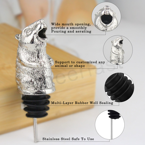 Support <span class=keywords><strong>de</strong></span> <span class=keywords><strong>commande</strong></span> d'échantillon verseur <span class=keywords><strong>de</strong></span> vin en alliage <span class=keywords><strong>de</strong></span> Zinc avec bouchon en Tpe <span class=keywords><strong>de</strong></span> qualité alimentaire pour boissons, aérateur <span class=keywords><strong>de</strong></span> vin réutilisable pour animaux - Product Image 4