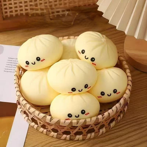 Novelty Squishy Dumpling <b>Squeeze</b> Toy, Shiny Glitter Stress Relief <b>Ball</b> with Mini Steamer, Fidget Toy for Adults & Children - Product Image 3