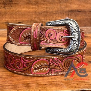 Cinturones de cuero personalizados con herramientas manuales, diseño de lujo a la moda, hebilla de aleación para hombres de negocios, cinturones ajustables de cuero de vaca genuino 100% - Product Image 1