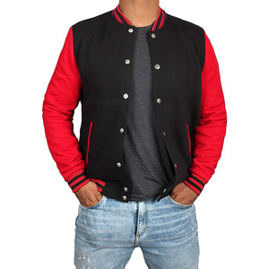 Men's Custom <b>Plain</b> <b>Varsity</b> <b>Jacket</b> with Pattern Women's Custom <b>Varsity</b> <b>Jacket</b> for Spring Season - Product Image 2