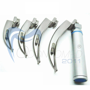 Fiber optik tek kullanımlık laringoskoplar 10 bıçak Macintosh ve Miller <span class=keywords><strong>2</strong></span> EMT anestezi aletleri laringoskop kolları - Product Image 2