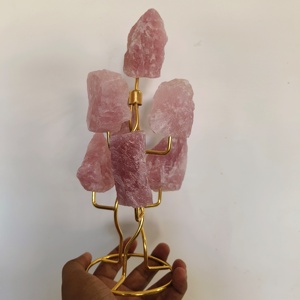 Exclusif Nouvelle Arrivée Rose Quartz Brut Pierre De Roche Table Top Stand Décoratif Showpiece Maison et Bureaux Guérison Cristal Cadeaux - Product Image 2