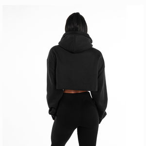 Diseño profesional 100% algodón tejido de punto Crop Top Sudadera con capucha transpirable pulóver sudadera parte delantera trasera Casual para primavera mejor - Product Image 2