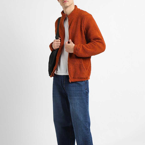 Chaqueta Sherpa para Hombre de Color Sólido con Forro de Lana, Mangas Largas, Capucha Desmontable y Cierre de Cremallera - Product Image 4