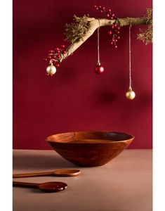 Tazón de Madera con Espátula S/2 - Product Image 1