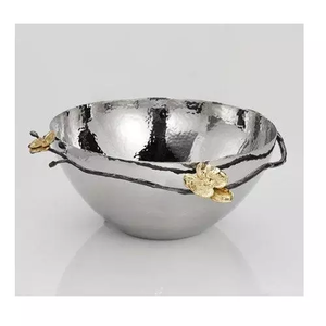 Cuenco de servicio moderno para el hogar, Hotel, restaurante, frutas, decoración, color plateado, diseño moderno, plato de Metal para ensalada, sopa, mesas - Product Image 3