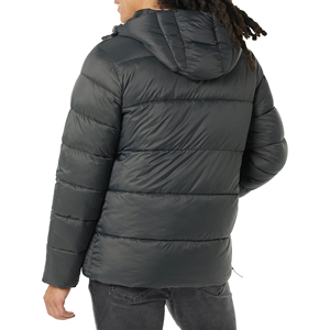 Veste matelassée chaude d'hiver pour hommes de grande taille, couleur unie, capuche bulle imperméable, coupe-vent, style bombardier de rue, veste en fourrure à fermeture éclair - Product Image 3
