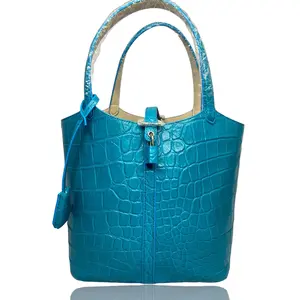 OEM ODM Customized Genuine Skin Leather Luxury Designer Women Tote Bags Handbag With Shoulder Strap