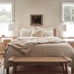 Sofa kamar tidur, furnitur kayu polos lembut kreatif untuk Hotel Vila dewasa kamar tidur