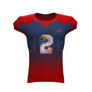 Uniforme de football américain de haute qualité avec logo personnalisé, fabrication professionnelle, manches courtes, 100% polyester, vêtements de sport - Product Image 2