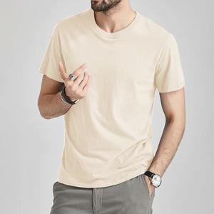 Camiseta de manga corta de algodón puro con cuello redondo de color sólido para hombre, camiseta superventas para hombre - Product Image 6