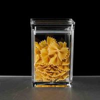 Ensemble de bocaux de rangement de cuisine en acrylique empilables et étanches - Bocaux et contenants de garde-manger de haute qualité avec couvercles, boîtes de rangement multi-tailles