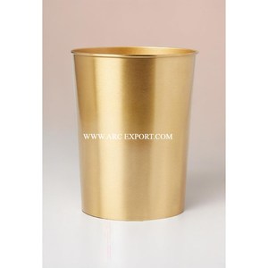 Hammered Gold Metal Used The House Dust Bin And Kitchen Garbage Large Unique Home Decorative Indoor Waste Bin At Good Price - Product Image 6