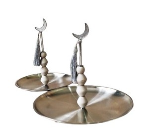 Plateau de service en métal fait à la main, écologique, islamique, arabe, pour les fêtes musulmanes, les fêtes de l'Aïd, les décorations de table pour l'Iftar - Product Image 5