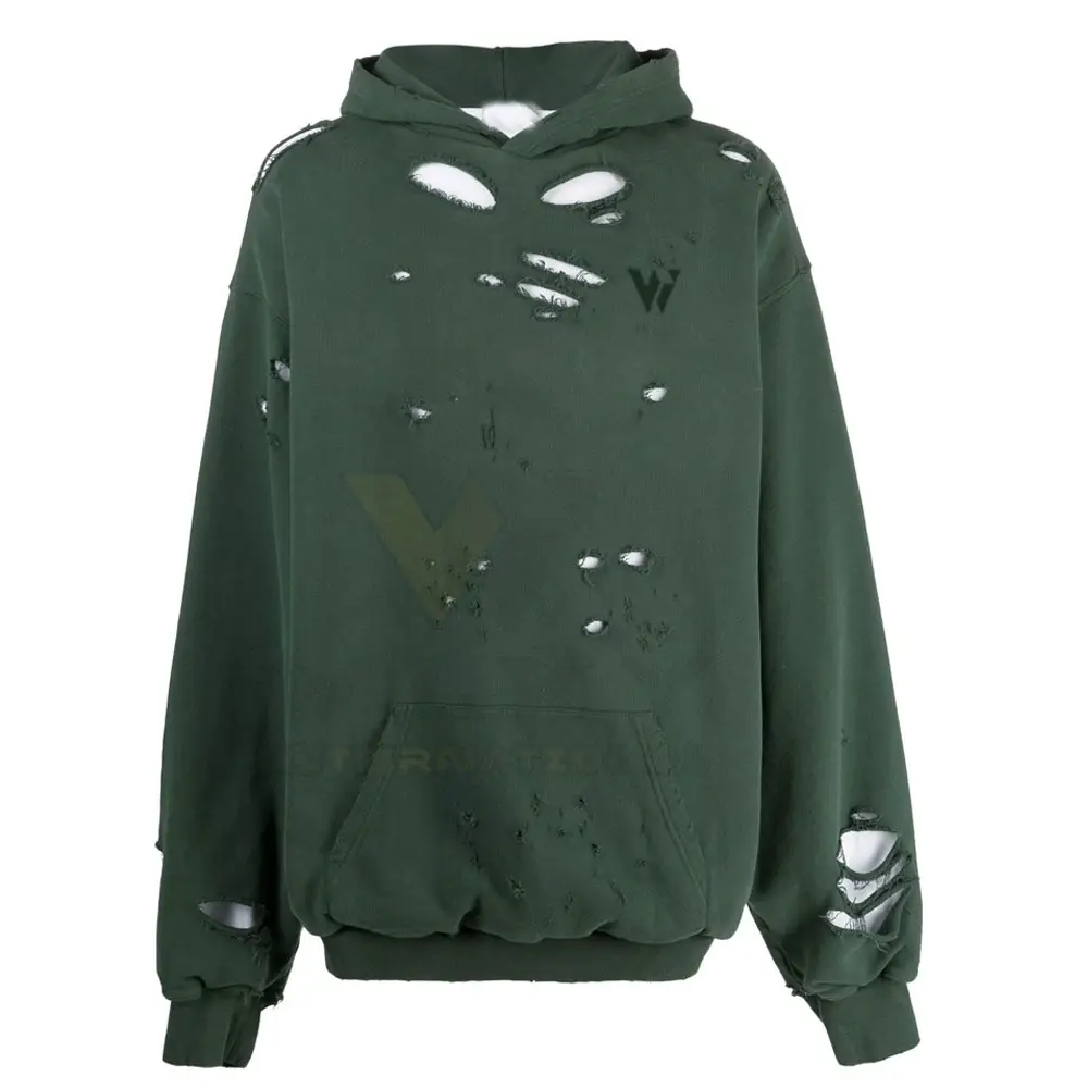 Slim Fit Custom Made Distressed Hoodies Casual Wear Distressed Hoodies For Men Online Available