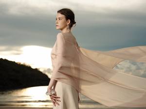 ผ้าพันคอผู้หญิงที่ขายดีที่สุดผ้าพันคอ2024ผูกเน็คไทที่กุ๊นเสื้อผ้าผู้หญิงผ้าพันคอยาว alie ผ้า Cupro ป้ายแบบกำหนดเองสีขาวมดเวียดนาม - Product Image 4