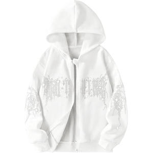 Sudadera con Capucha Blanca con Cierre para Mujer 2025/2026, Sudadera Informal de Invierno con Capucha, Logotipo Frontal, Secado Rápido, Transpirable, Personalizable - Product Image 1