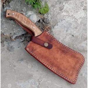 Couteau de chef personnalisé fait main en acier au carbone de 10 pouces avec étui en cuir unique, manche élégant, personnalisable, pris en charge - Product Image 3