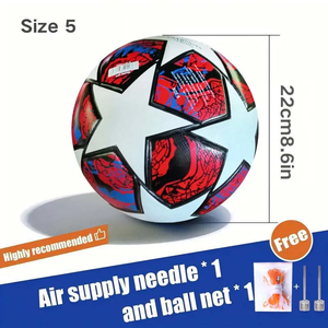 Balón de fútbol de PVC negro de alta calidad Sialkot, tamaño 5 para adultos, Balón de partido oficial para niños, entrenamiento diario profesional al aire libre - Product Image 2
