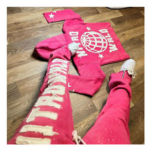 Sudadera con Capucha Informal de Verano, 100% Algodón, Lavado Ácido Desgastado, Estilo Vintage, Transpirable, Color Sólido, Personalizada Premium - Product Image 1