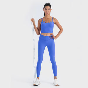 Sujetador Deportivo para Mujer XW-DAW017, Alta Elasticidad, Transpirable, para Otoño e Invierno, Yoga, Anti-Impactos, Tirantes Cruzados, Soporte Medio, Frente - Product Image 4