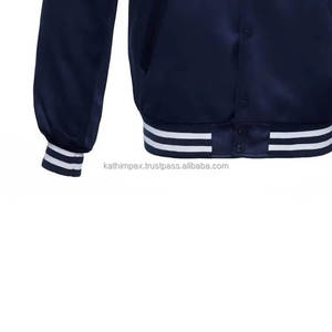 Ready Stock Navy Baseball Satin Vintage Eco-Friendly Handmade Breathable Waterproof <b>Lightweight</b> Unisex Bomber <b>Jackets</b> for Casual - Product Image 6