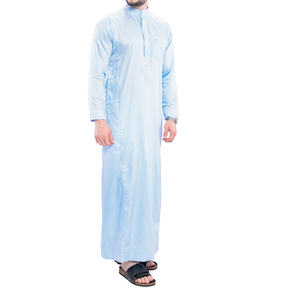 Hombres transpirable ligero poliéster árabe Thobe Jubbah ropa islámica personalizada de talla grande adulto ajuste suelto de secado rápido - Product Image 3