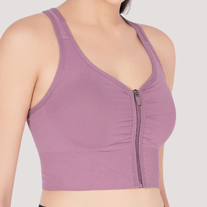 Venta al por mayor por encargo de alta calidad un hombro Crop Sujetador deportivo para mujeres gimnasio Fitness Yoga sin costuras Activewear Sujetador deportivo - Product Image 5